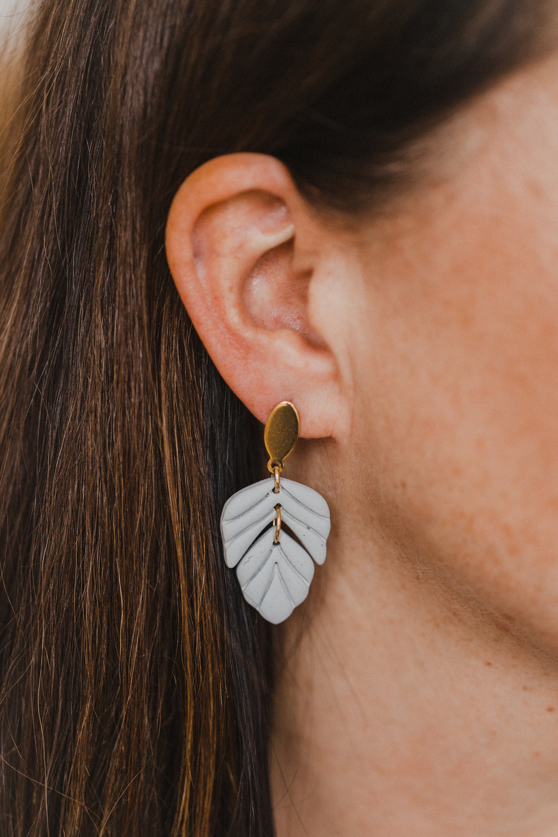 Blatt Ohrringe aus Polymer Ton