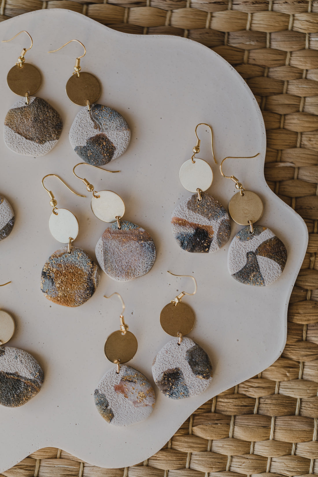 CARMEN - ovale gemusterte Polymer Ton Ohrringe