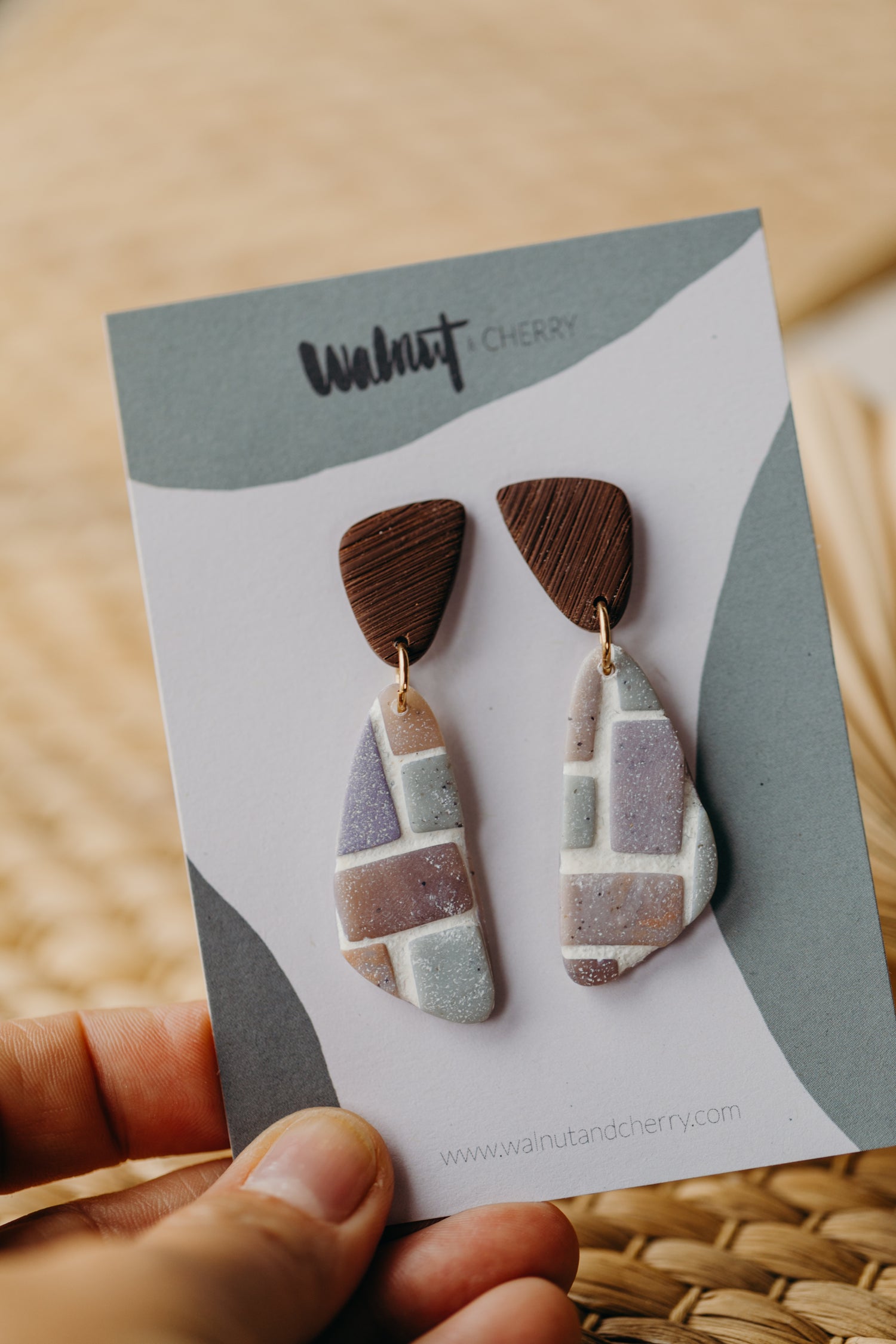Polymer clay earrings in brick look