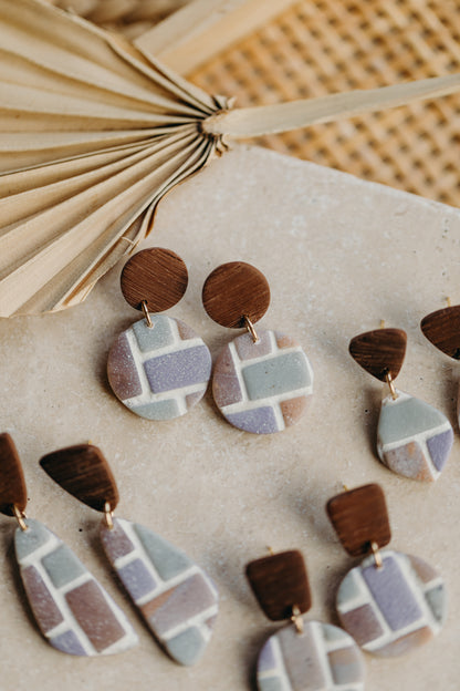 Polymer clay earrings in brick look