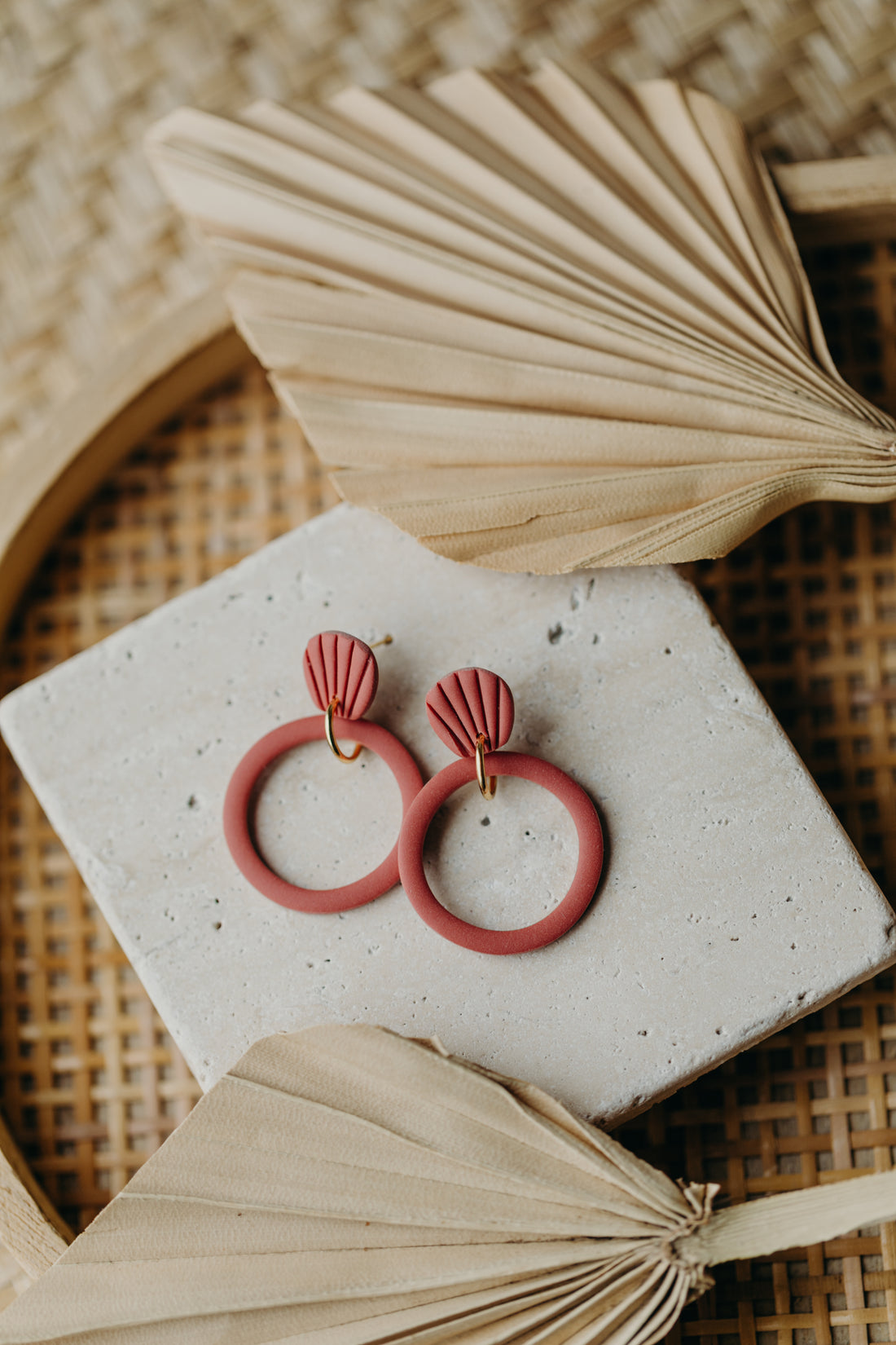Polymer Clay Earring in Eucalyptus Green