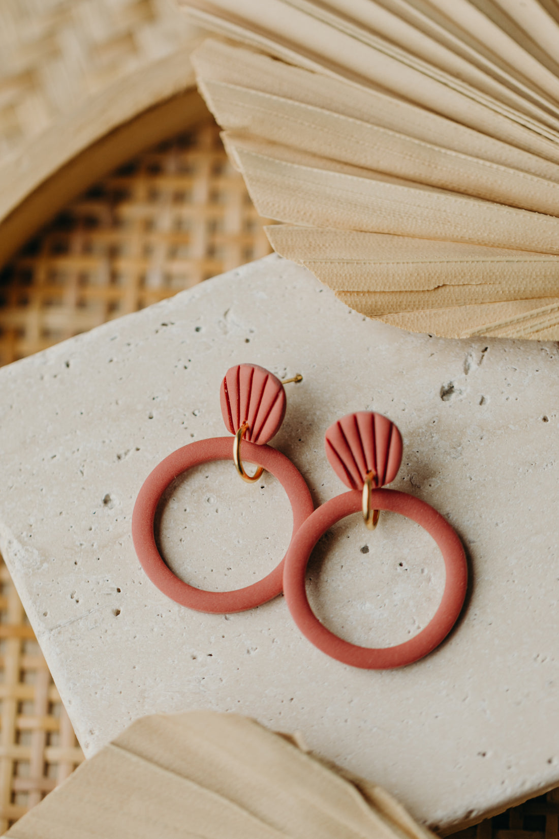 Polymer Clay Earring in Eucalyptus Green