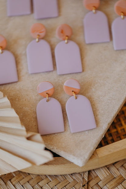 YUNA - small round earrings made of polymer clay in bright colors