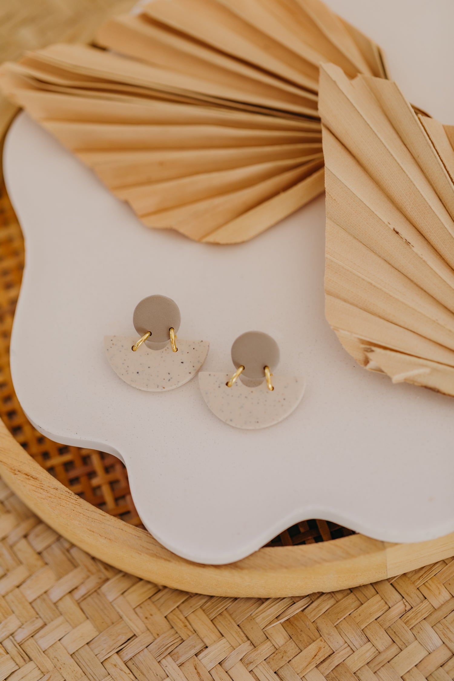 Polymer Clay Earring in Eucalyptus Green