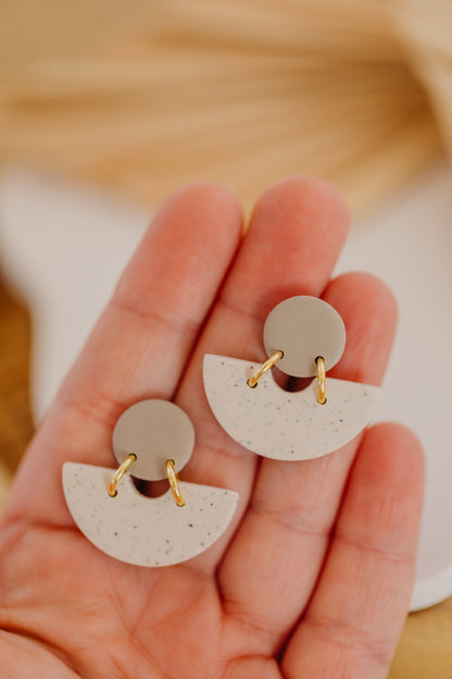 Polymer Clay Earring in Eucalyptus Green