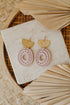 ESME - ovale Boho Ohrringe mit Muster in rosa