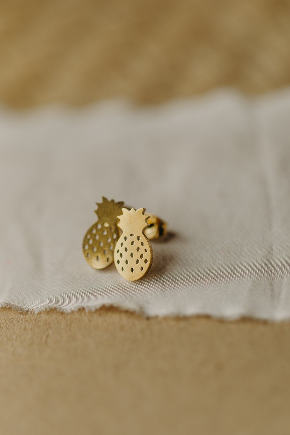 Ohrstecker Ananas mit Muster