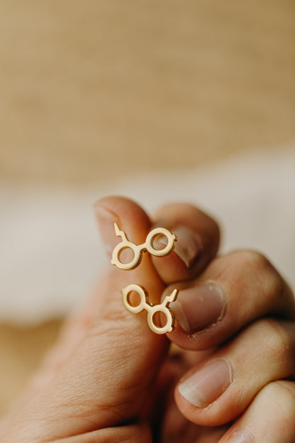 Ohrstecker runde Brille