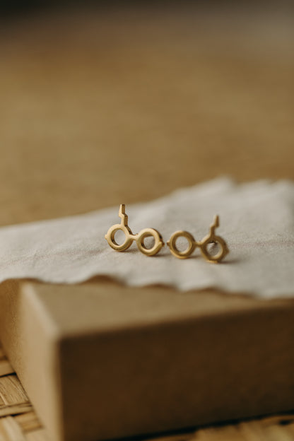 Ohrstecker runde Brille