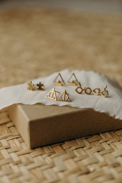 Ohrstecker runde Brille