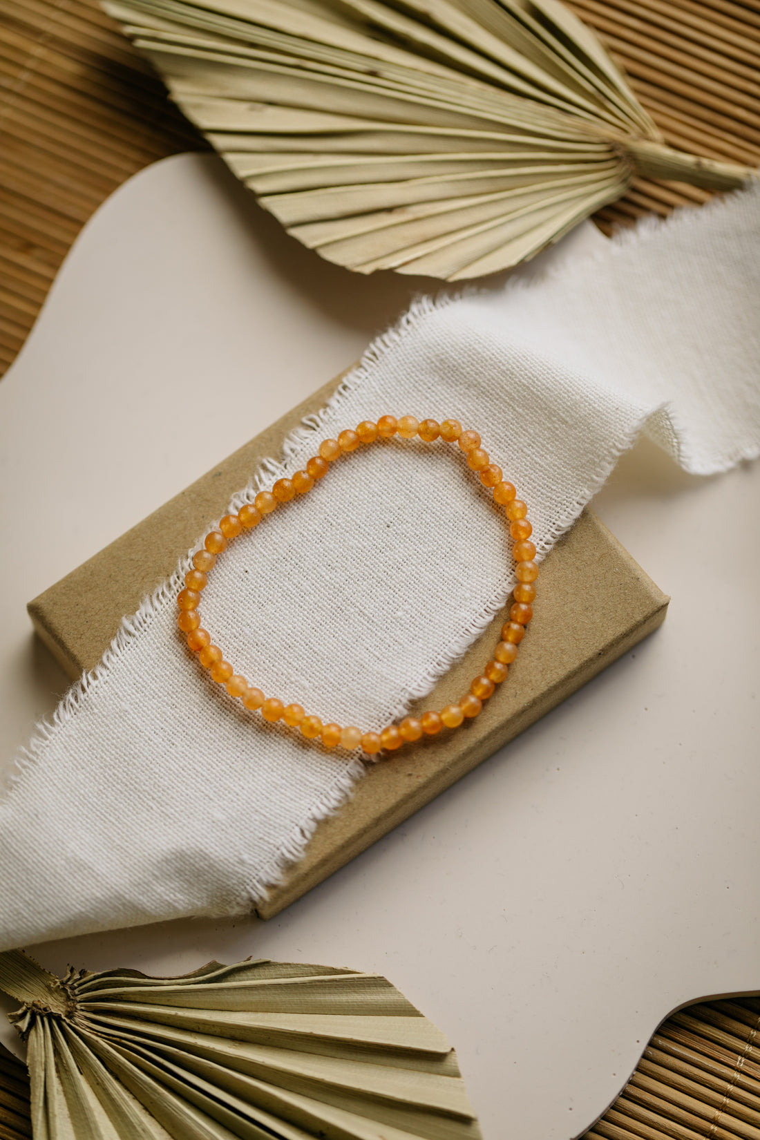 Armband mit orangen Aventurin Edelstein Perlen