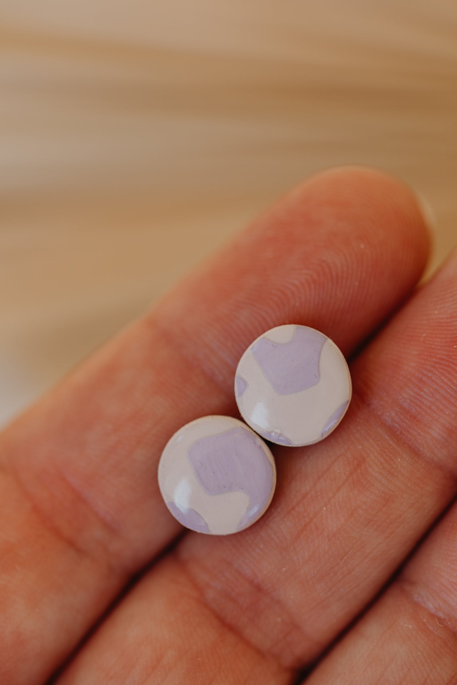FRANKA - runde gemusterte Ohrringe aus Polymer Ton