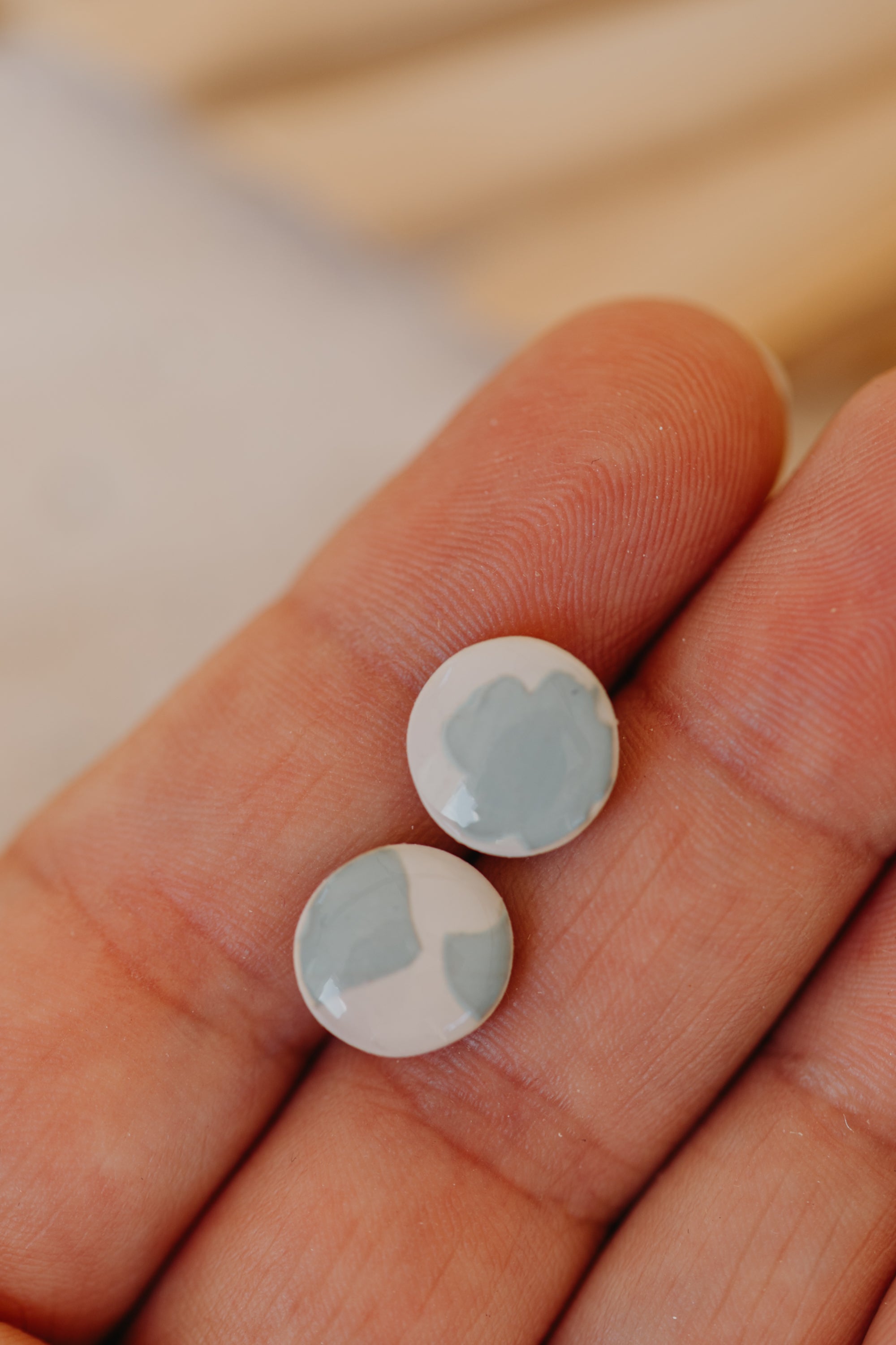 FRANKA - runde gemusterte Ohrringe aus Polymer Ton