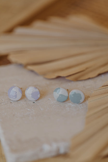 YUNA - small round earrings made of polymer clay in bright colors