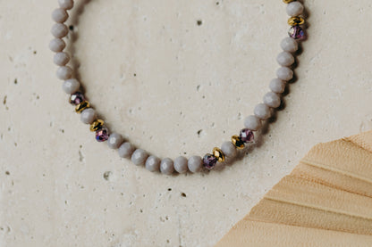 two-tone glass bead bracelet blue &amp;amp; cream