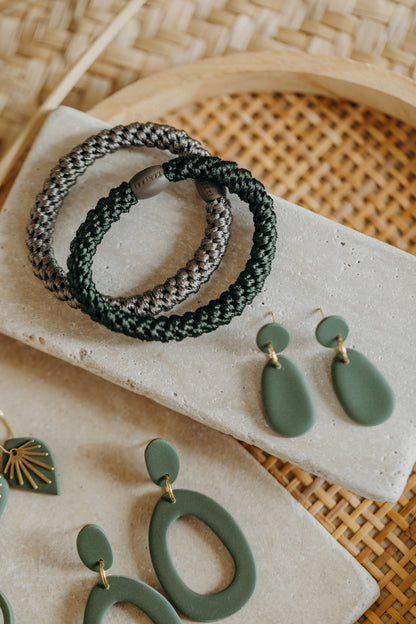 Polymer Clay Earring in Eucalyptus Green