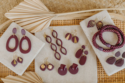 Polymer Clay Earring in Eucalyptus Green