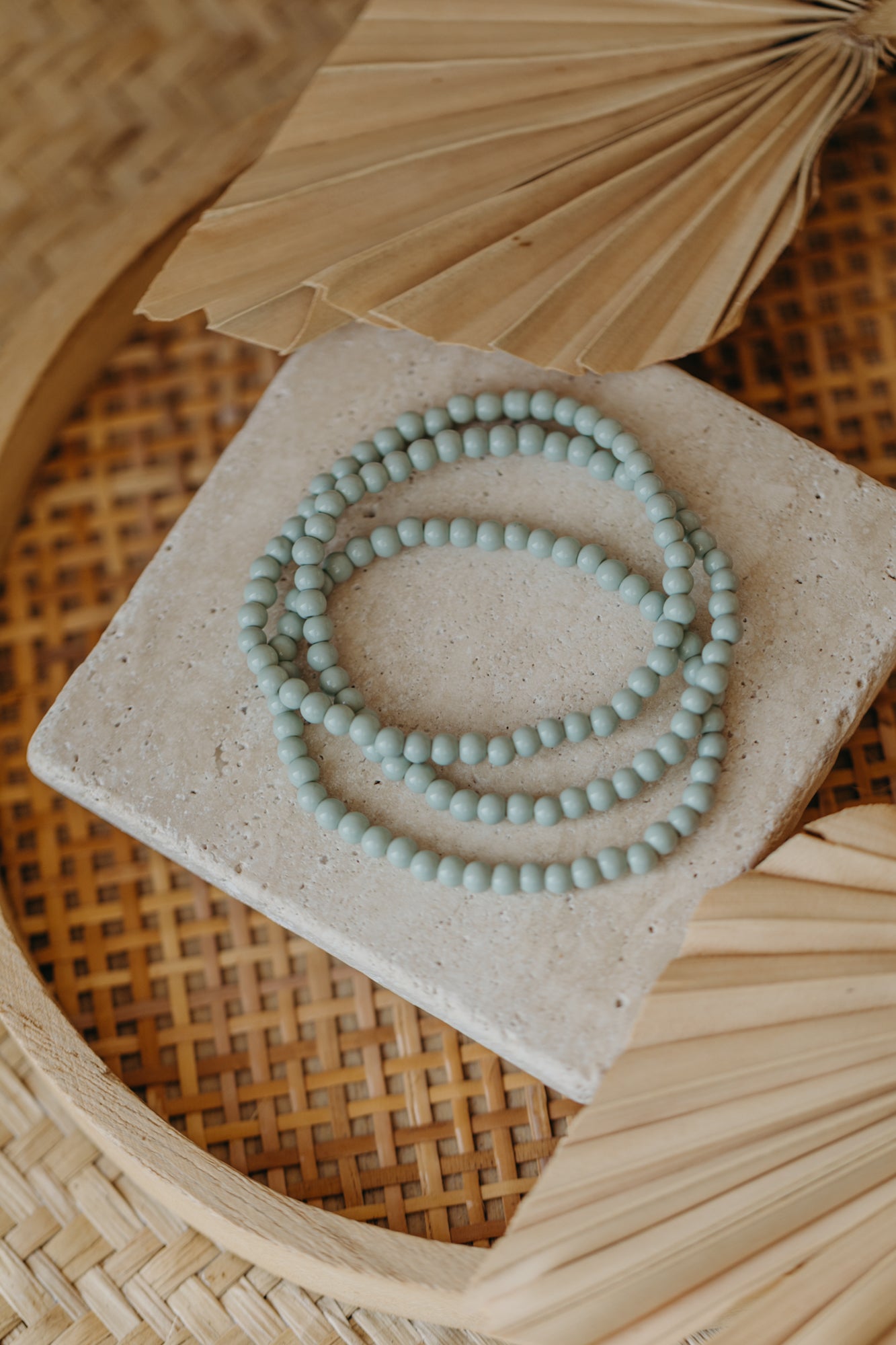 mint farbenes Glasperlenarmband (4mm)