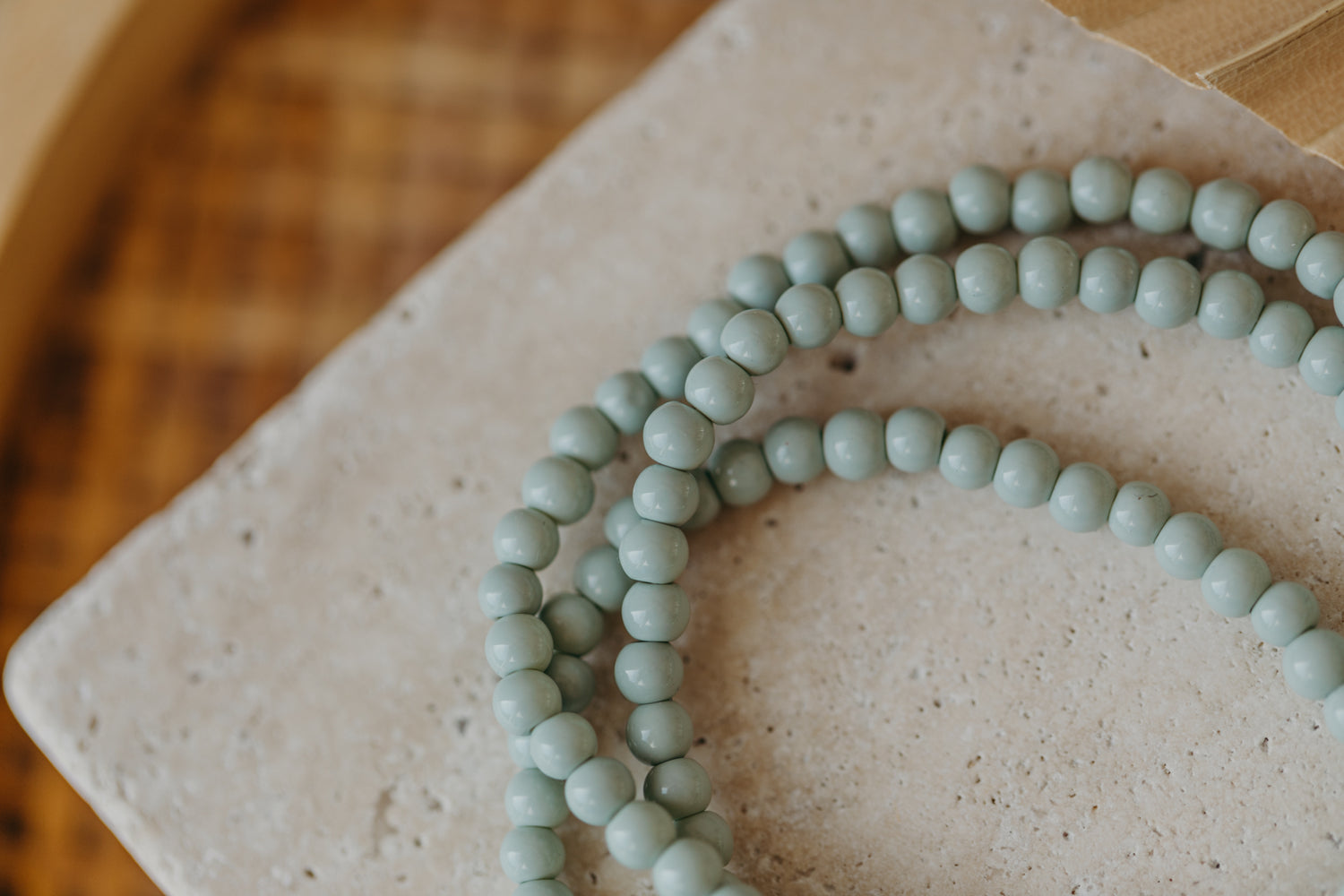 mint farbenes Glasperlenarmband (4mm)