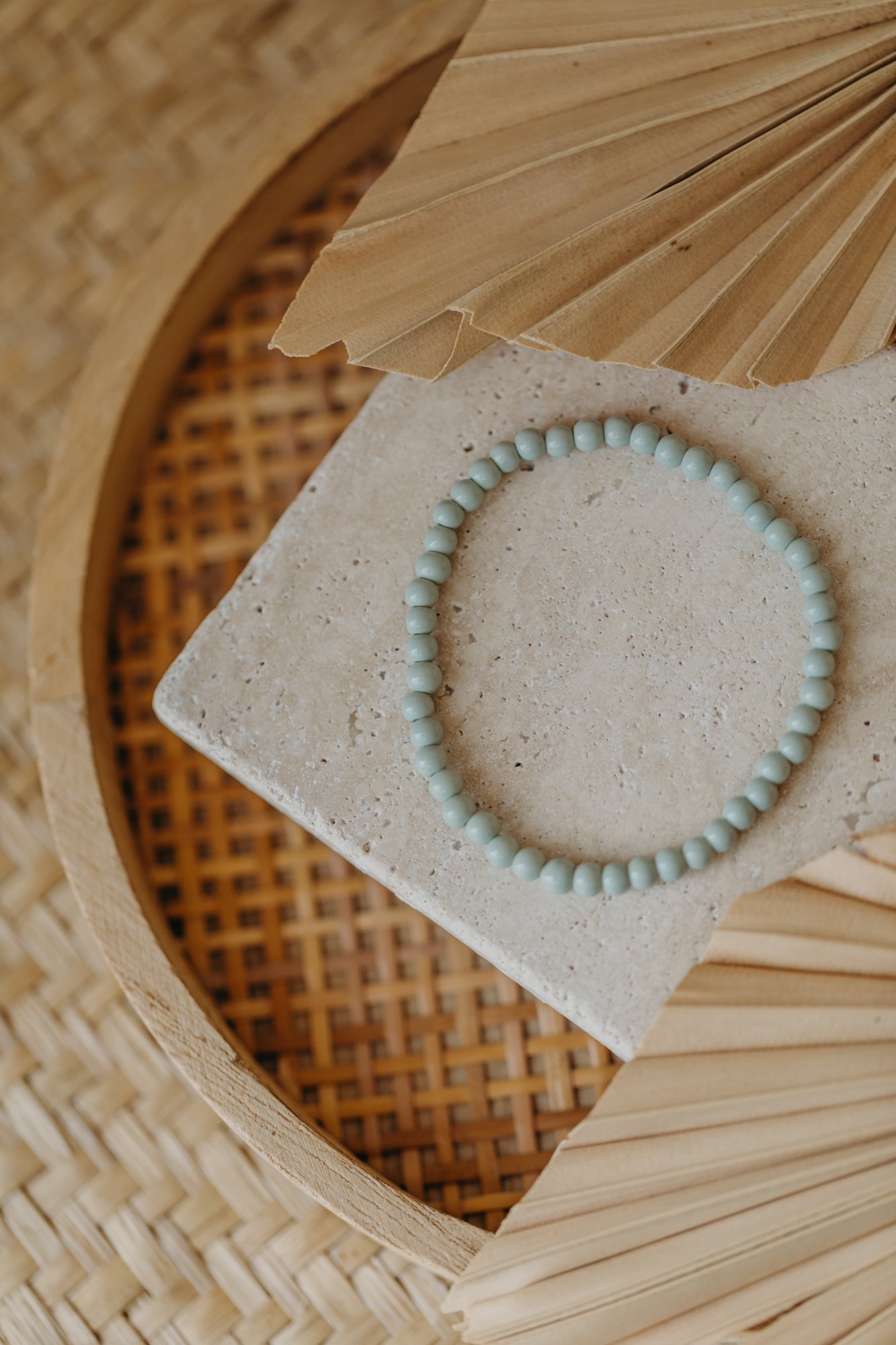 mint farbenes Glasperlenarmband (4mm)