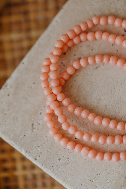 apricot glass bead bracelet (4mm)
