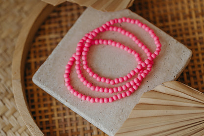 pinkes Glasperlenarmband (4mm)