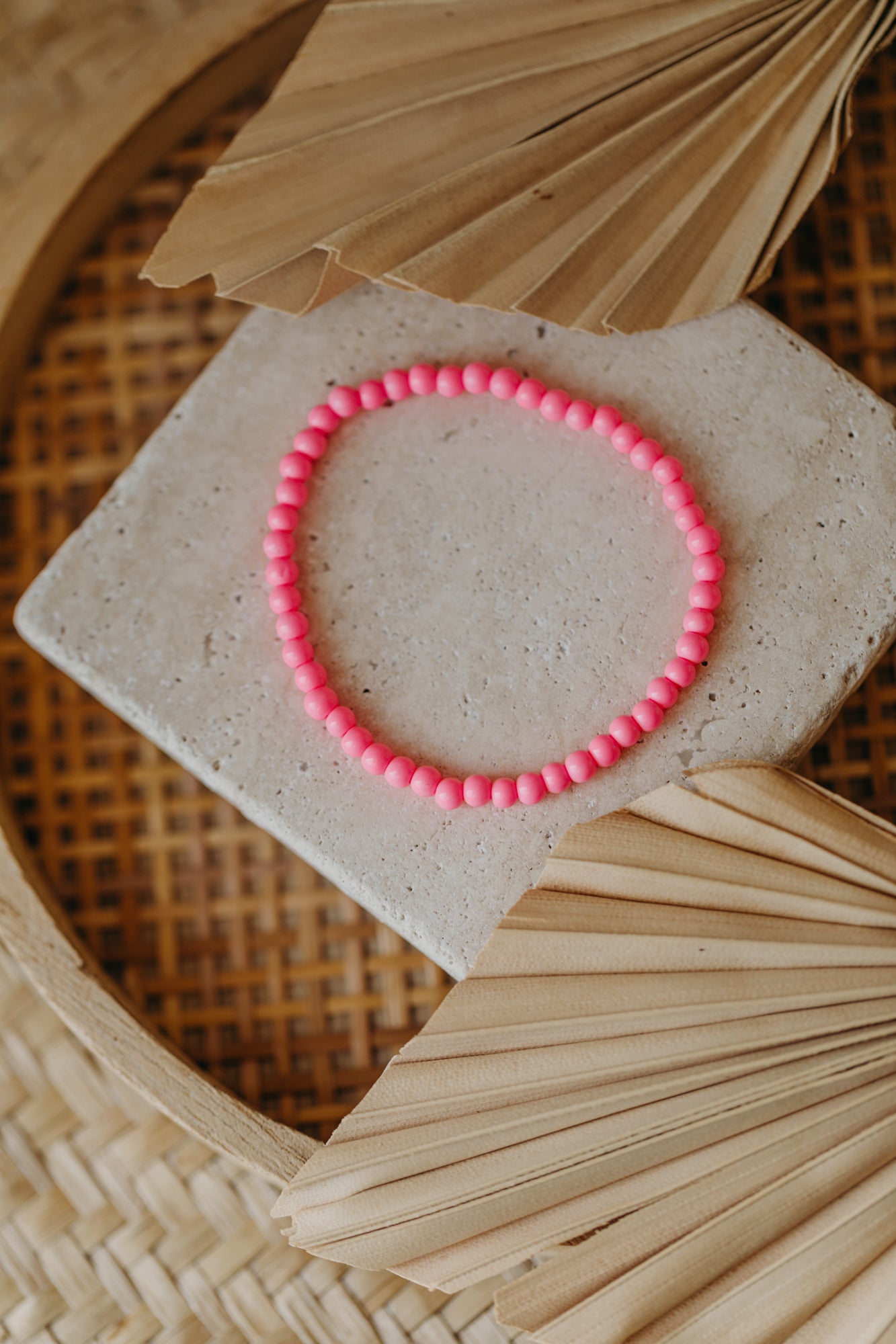 pinkes Glasperlenarmband (4mm)