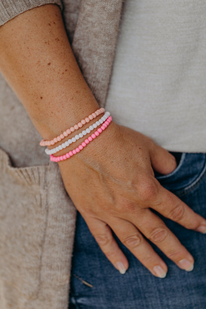 pinkes Glasperlenarmband (4mm)