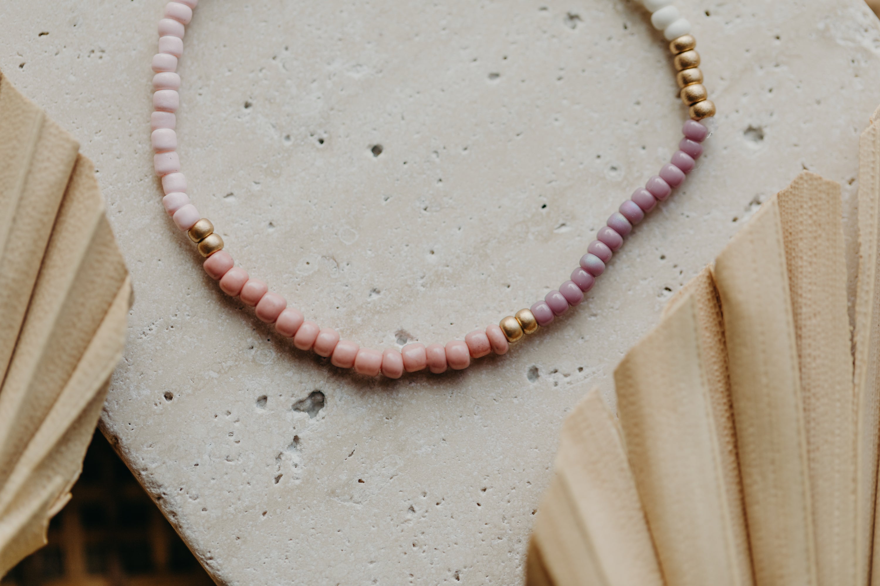 two-tone glass bead bracelet blue &amp;amp; cream