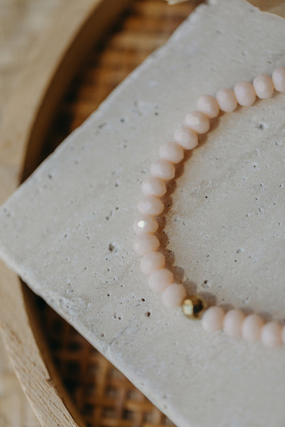 two-tone glass bead bracelet blue &amp;amp; cream