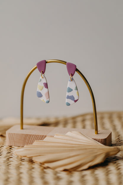 HANNI - colorful elongated earrings made of polymer clay in spring colors