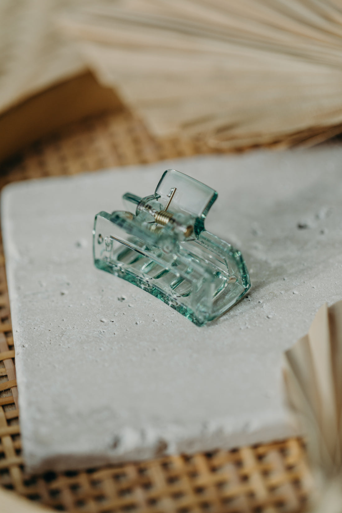 kleine Haarspange in grün transparent