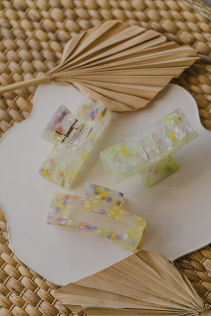 yellow colorful patterned hair clip
