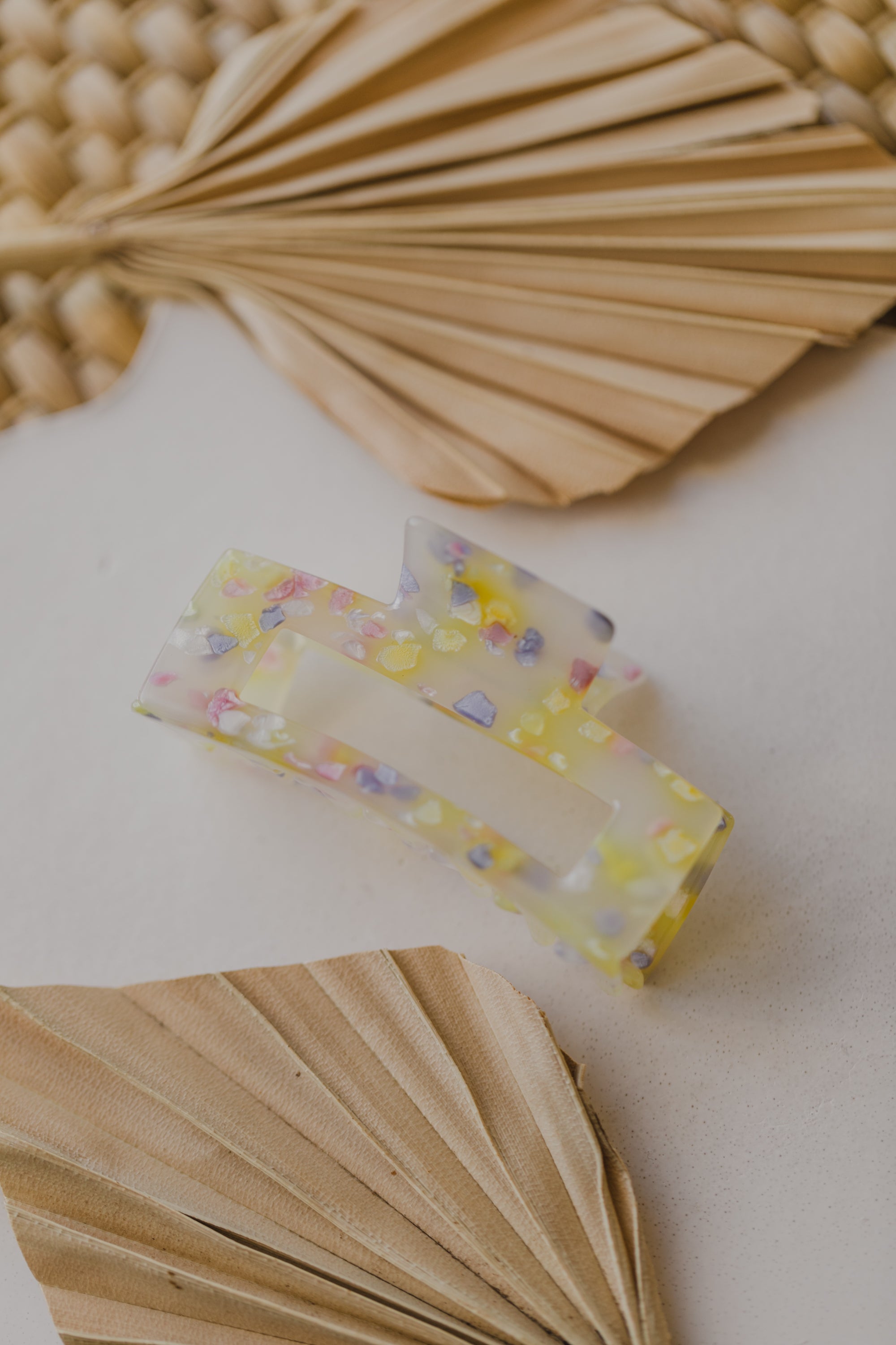 yellow colorful patterned hair clip