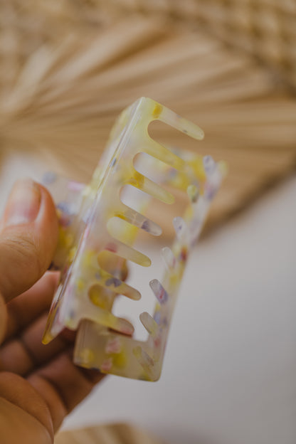 yellow colorful patterned hair clip
