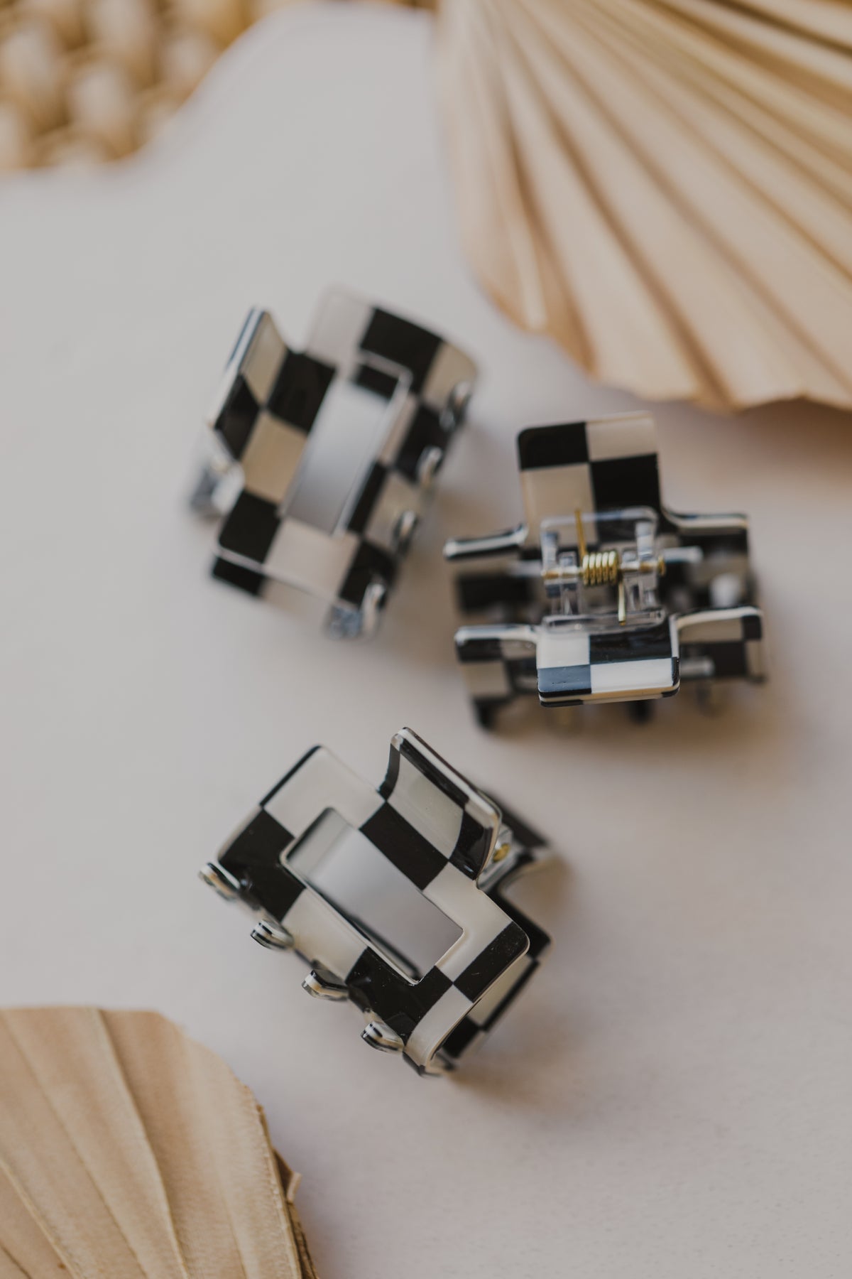kleine Checkerboard Haarspange