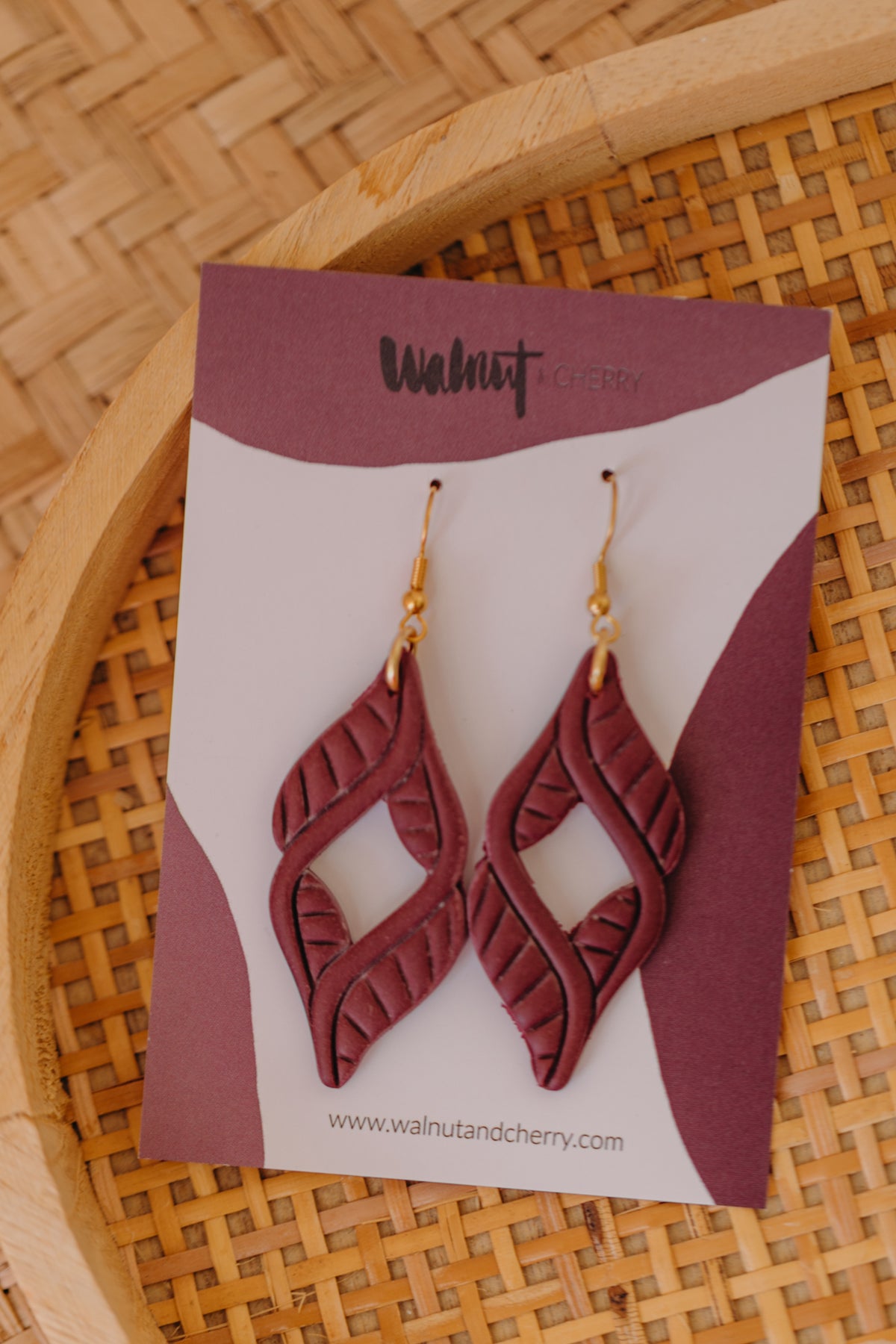 LEE – Ohrringe in Merlot aus Polymer Ton