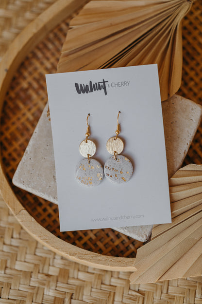 helle Polymer Ton Ohrringe mit Blattgold