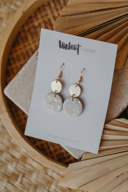 helle Polymer Ton Ohrringe mit Blattgold