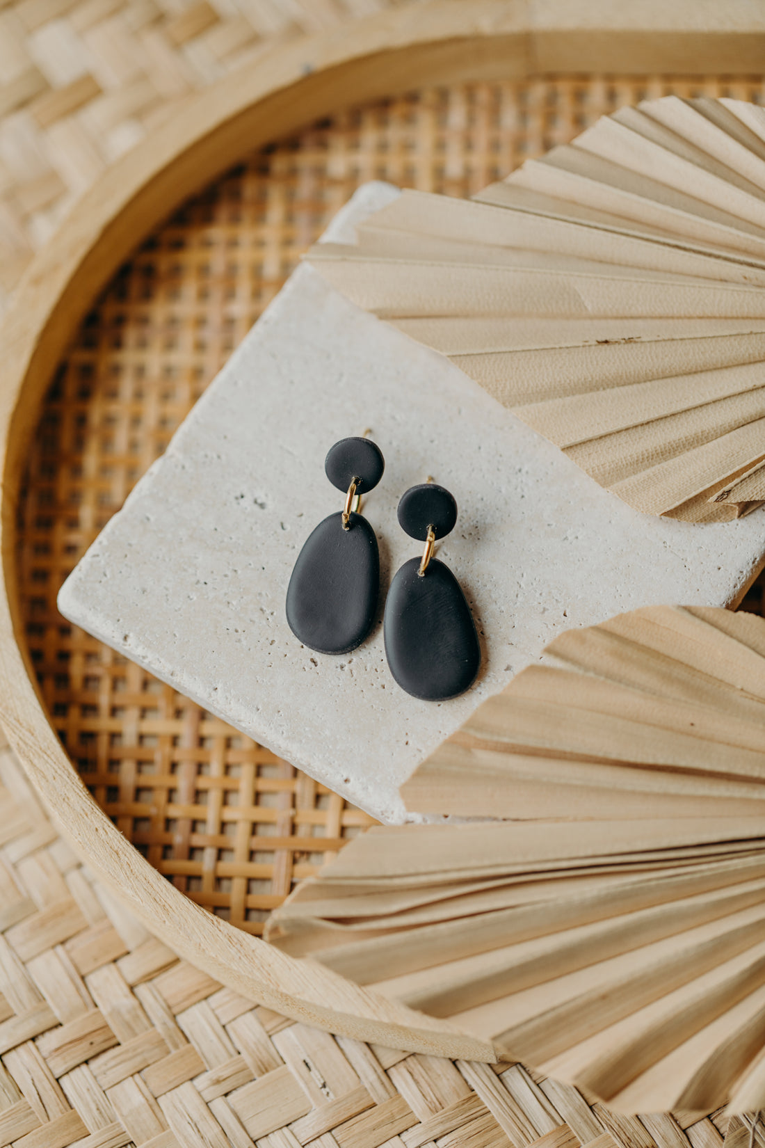 Polymer Clay Earring in Eucalyptus Green