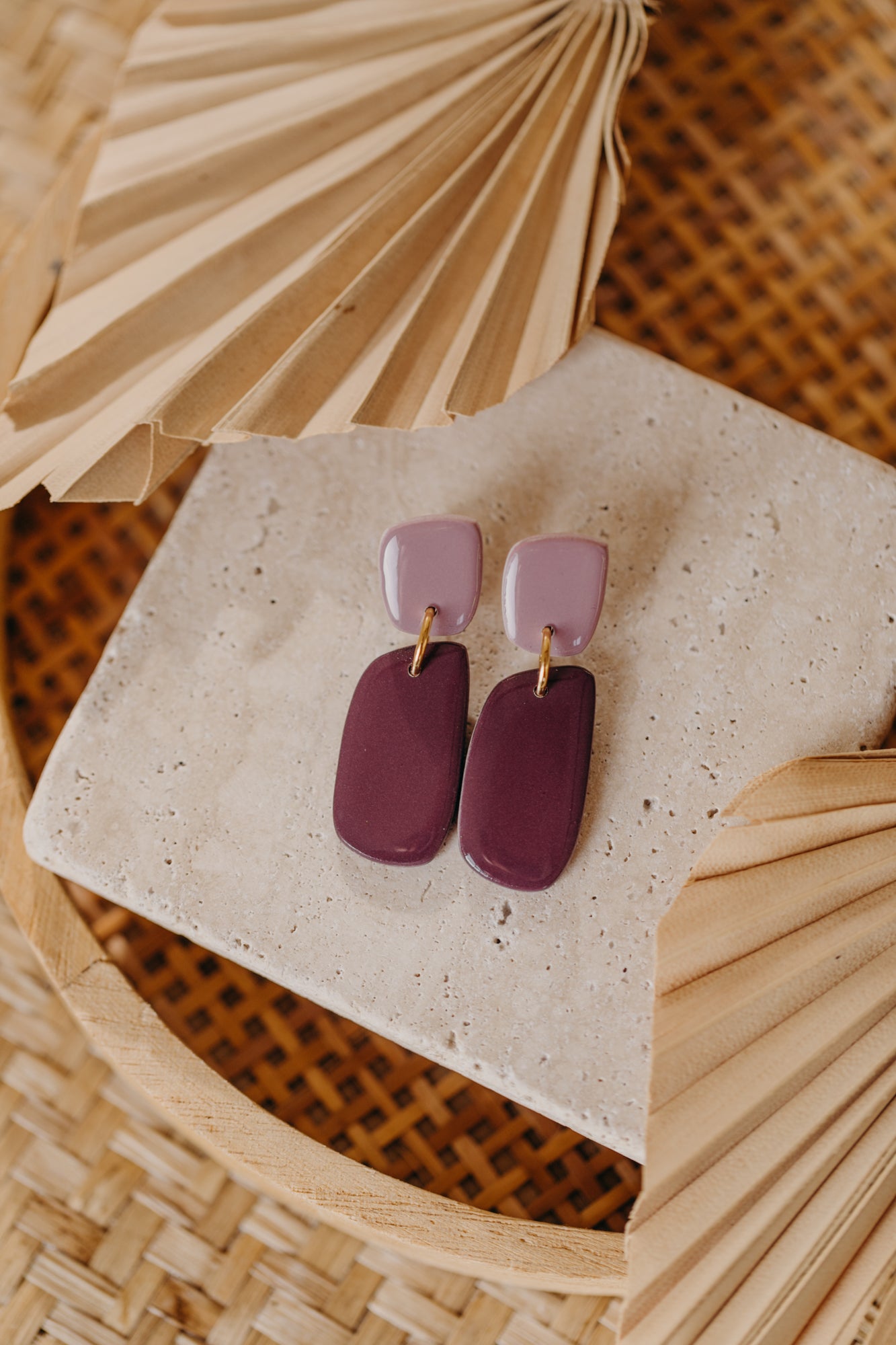 JETTA - zweifarbige glänzende Ohrringe aus Polymer Ton