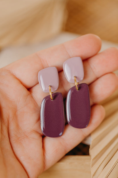 JETTA - zweifarbige glänzende Ohrringe aus Polymer Ton