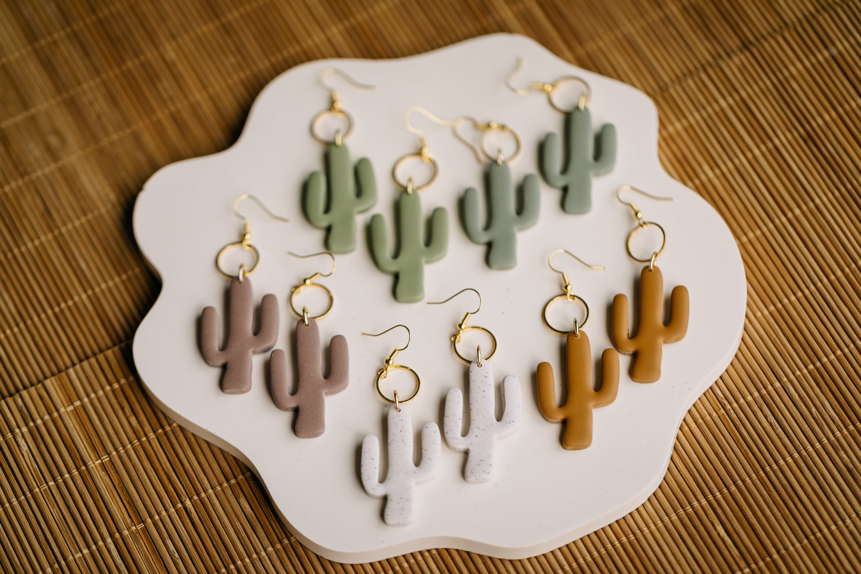 CAREN - Kaktus Ohrringe aus Polymer Ton