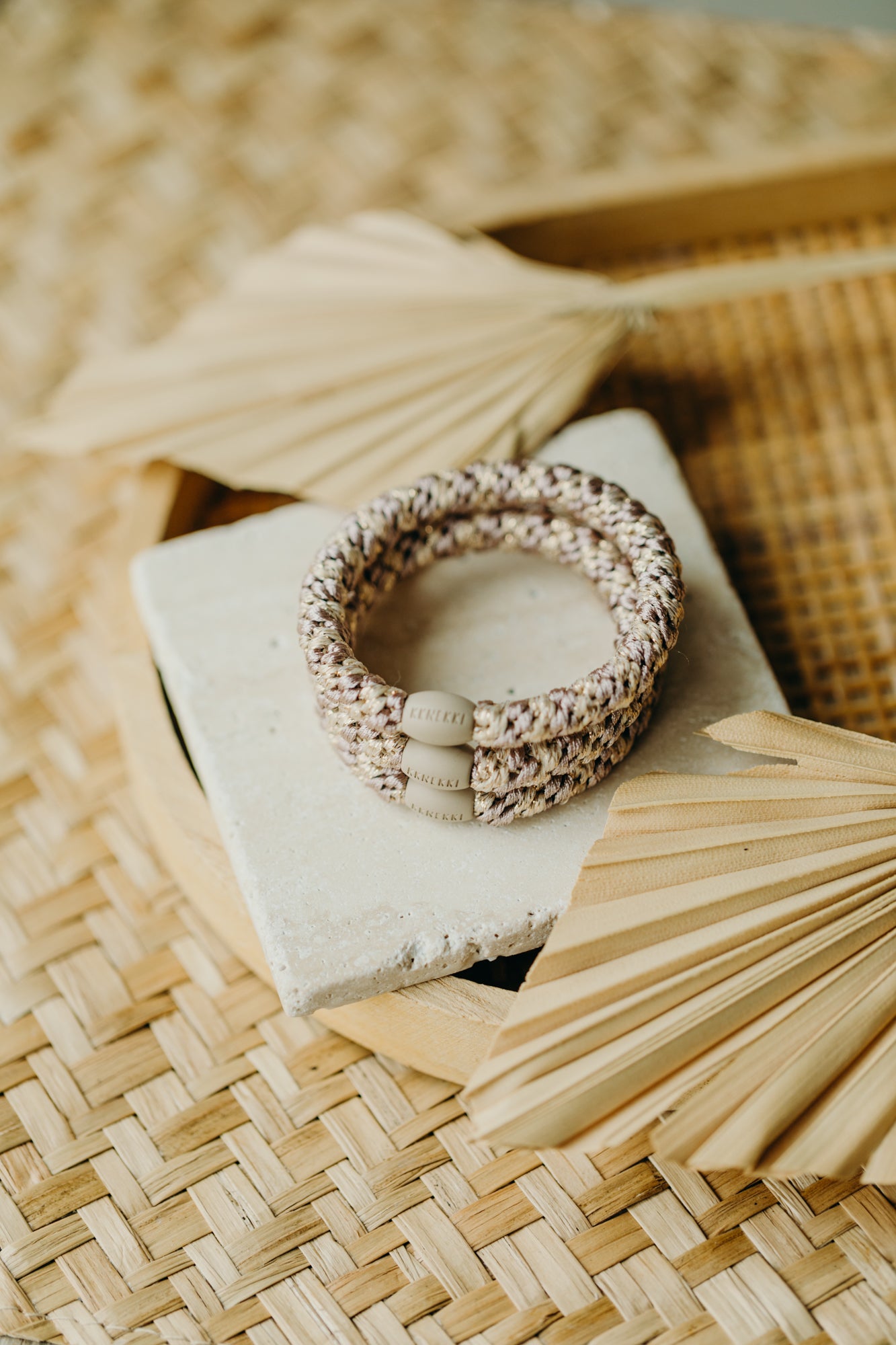 KKNEKKI Haargummi Mix Dove Beige Glitter