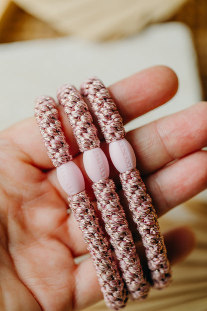 KKNEKKI Haargummi Mix Dusty Pink Glitter