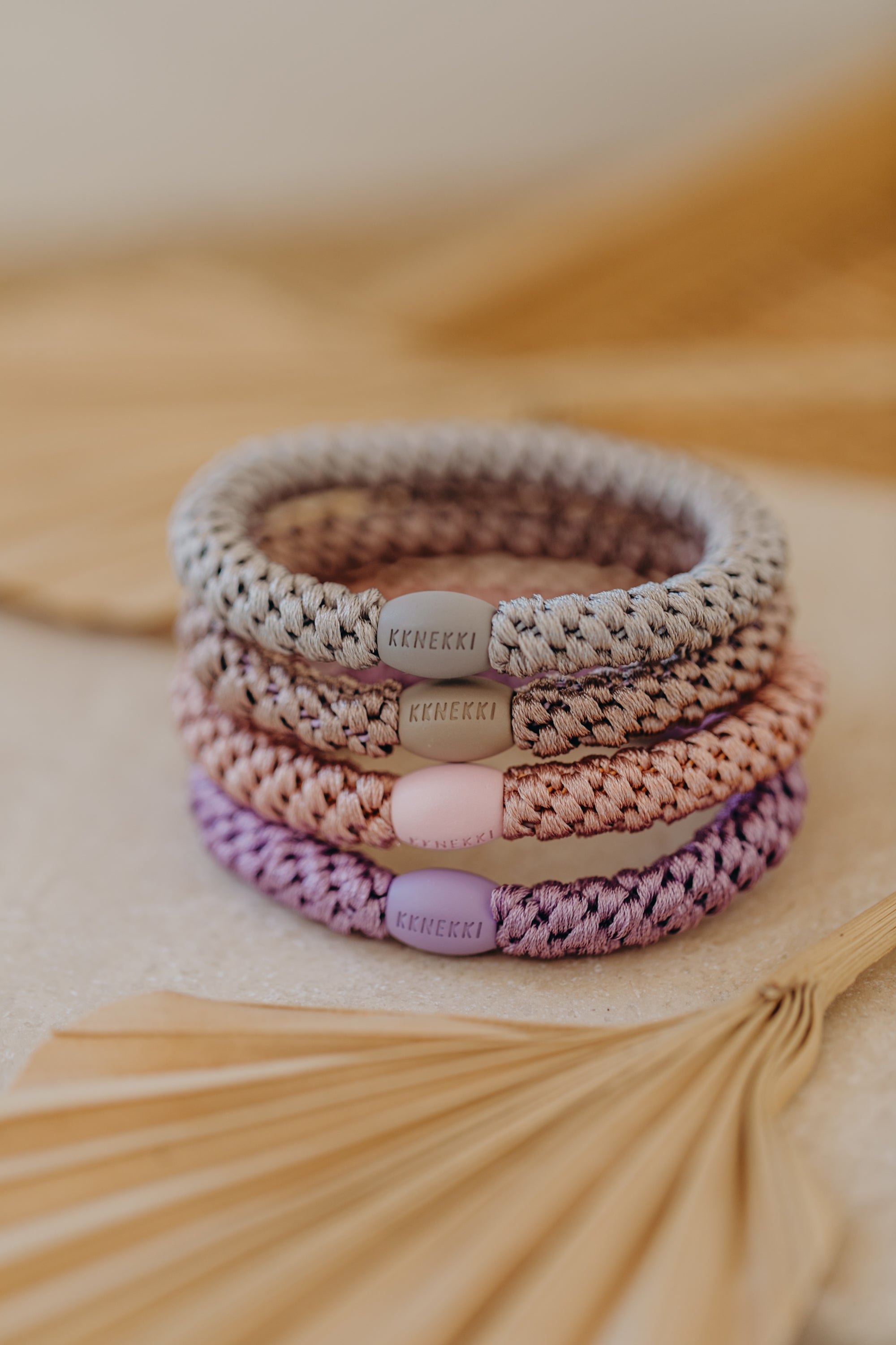 KKNEKKI Haargummi 4er Set in Rosa und Lila Tönen