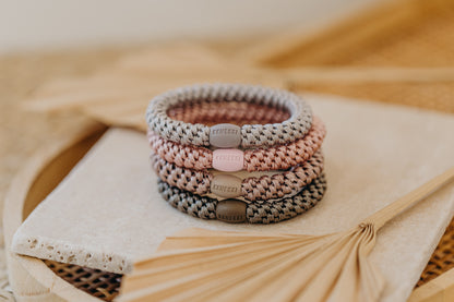 KKNEKKI Haargummi 4er Set in Rosa und Brauntönen