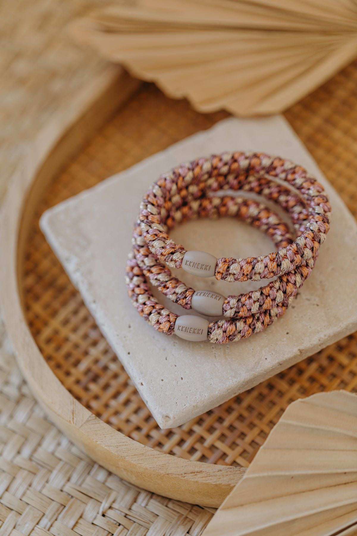 KKNEKKI Haargummi Mix Peach Pink Glitter