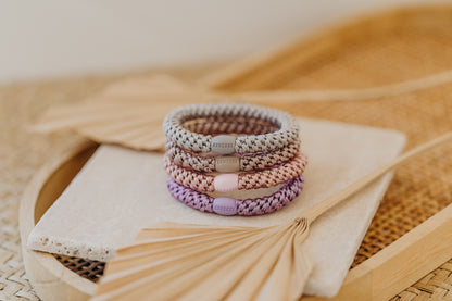 KKNEKKI Haargummi 4er Set in Rosa und Lila Tönen