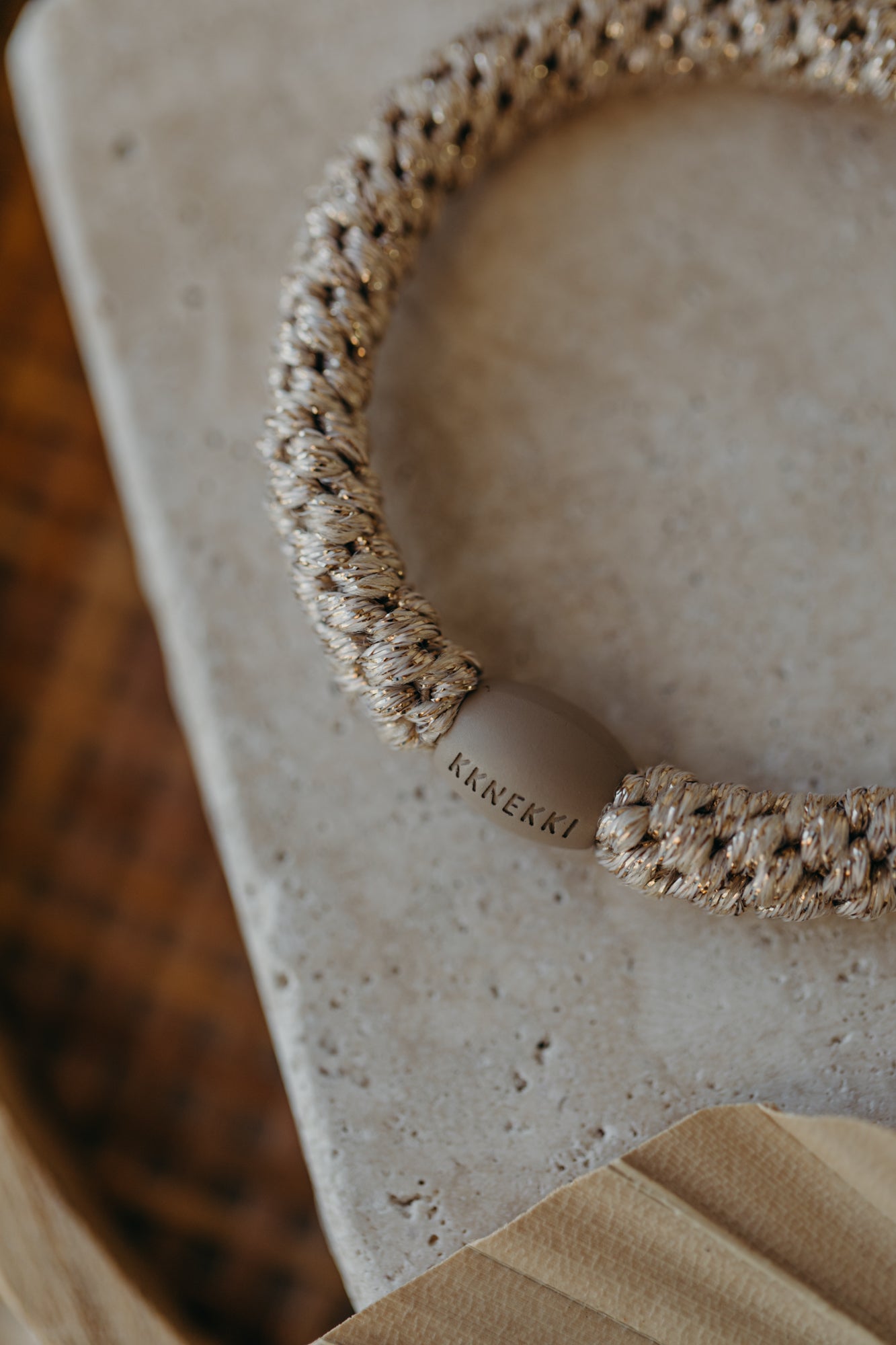 KKNEKKI Hair Tie Beige Glitter